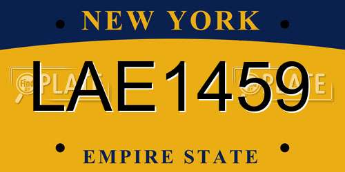 LAE1459 New York License Plate