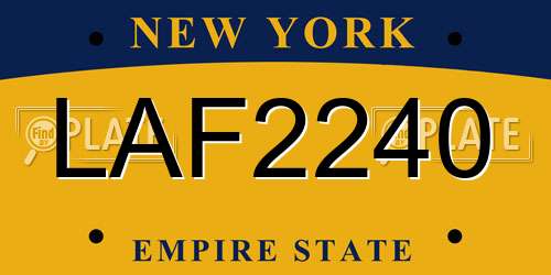 LAF2240 New York License Plate