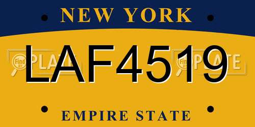 LAF4519 New York License Plate
