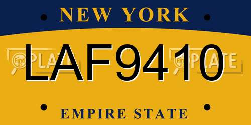 LAF9410 New York License Plate