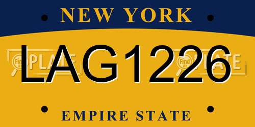 LAG1226 New York License Plate