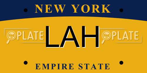 LAH New York License Plate