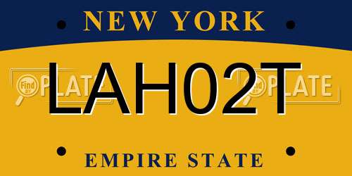 LAH02T New York License Plate