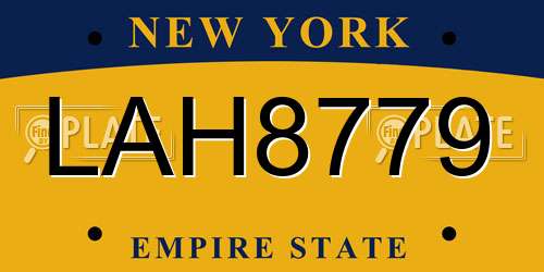 LAH8779 New York License Plate