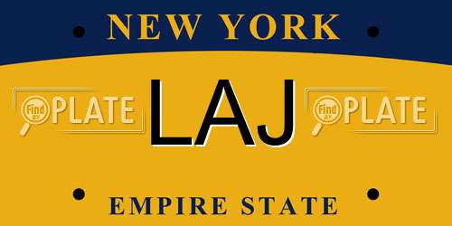 LAJ New York License Plate