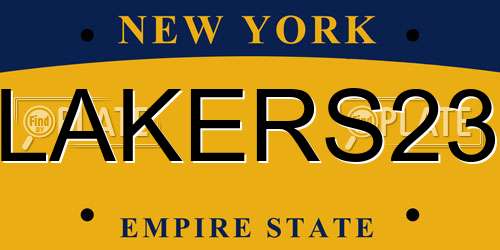 LAKERS23 New York License Plate