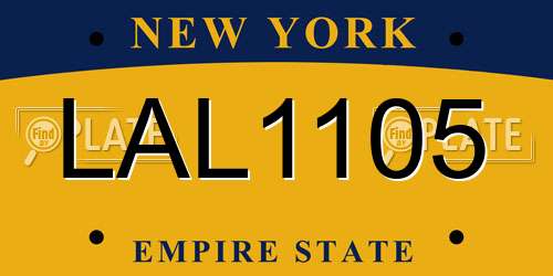 LAL1105 New York License Plate