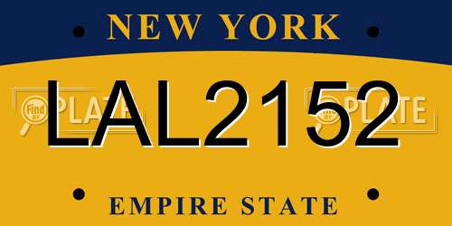 LAL2152 New York License Plate
