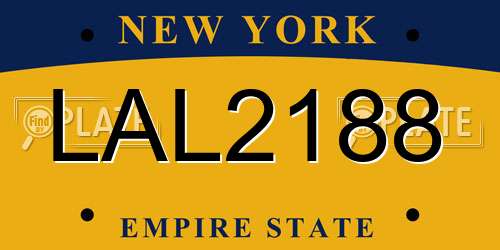 LAL2188 New York License Plate