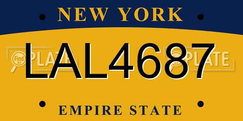 LAL4687 New York License Plate