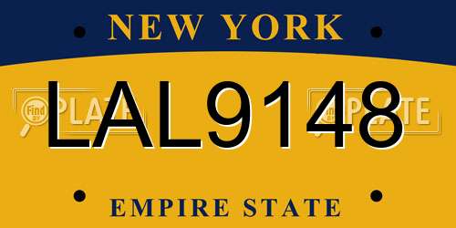 LAL9148 New York License Plate