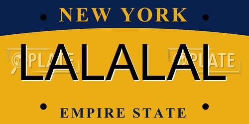 LALALAL New York License Plate