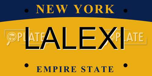 LALEXI New York License Plate