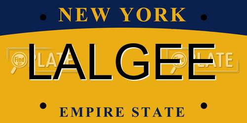 LALGEE New York License Plate