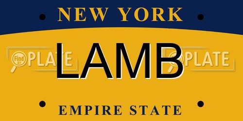 LAMB New York License Plate