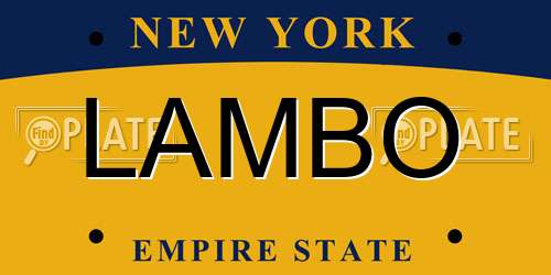 LAMBO New York License Plate