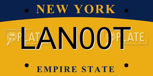 LAN00T New York License Plate