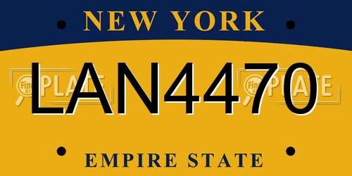 LAN4470 New York License Plate