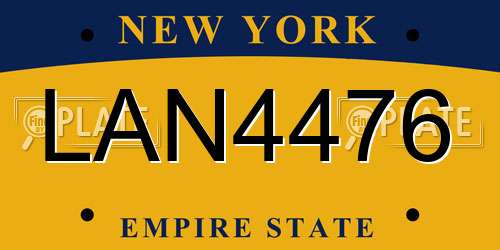 LAN4476 New York License Plate