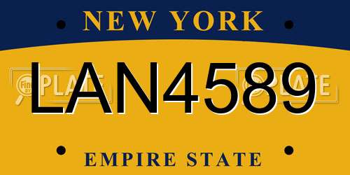 LAN4589 New York License Plate