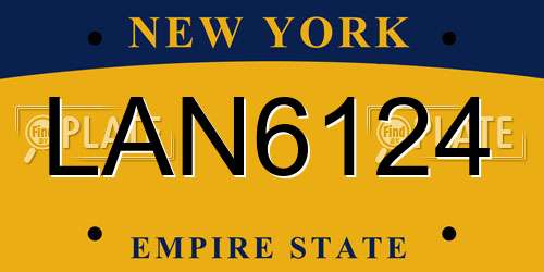 LAN6124 New York License Plate