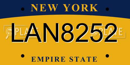 LAN8252 New York License Plate