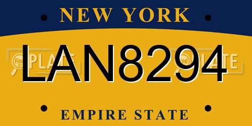 LAN8294 New York License Plate