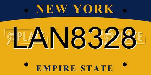 LAN8328 New York License Plate
