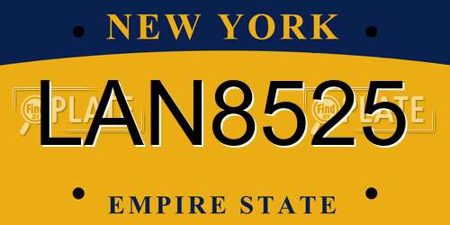 LAN8525 New York License Plate