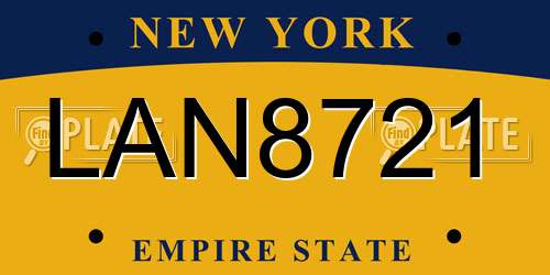 LAN8721 New York License Plate