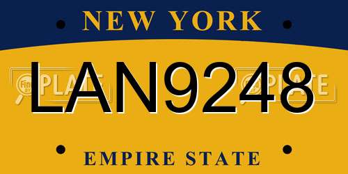 LAN9248 New York License Plate