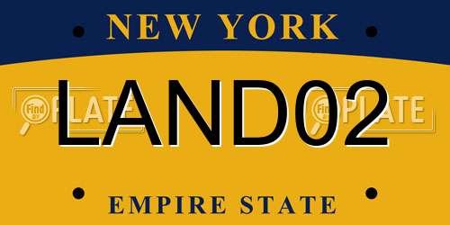 LAND02 New York License Plate