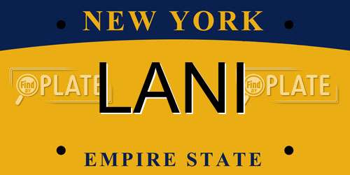 LANI New York License Plate