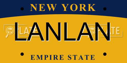 LANLAN New York License Plate
