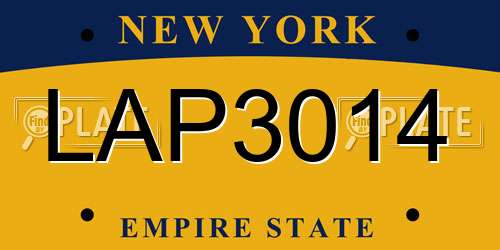LAP3014 New York License Plate