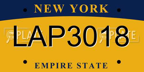 LAP3018 New York License Plate