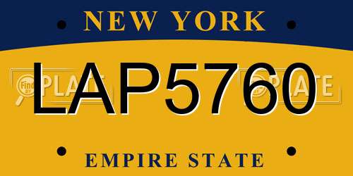 LAP5760 New York License Plate