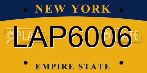 LAP6006 New York License Plate