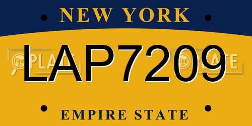 LAP7209 New York License Plate