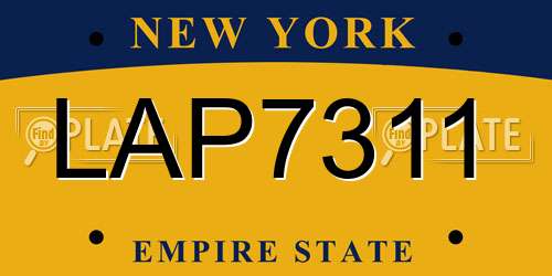 LAP7311 New York License Plate