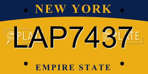 LAP7437 New York License Plate