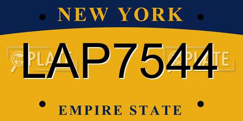 LAP7544 New York License Plate