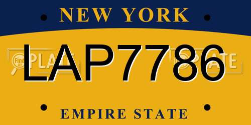 LAP7786 New York License Plate