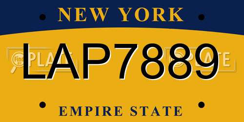 LAP7889 New York License Plate