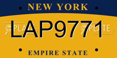 LAP9771 New York License Plate