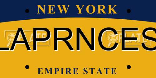 LAPRNCES New York License Plate