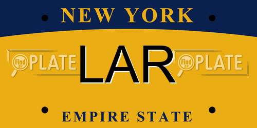 LAR New York License Plate