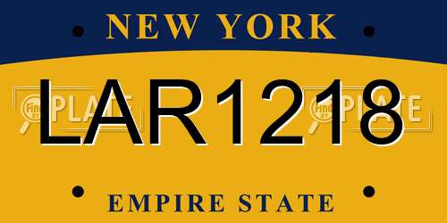 LAR1218 New York License Plate