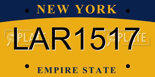 LAR1517 New York License Plate