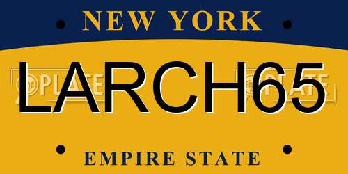 LARCH65 New York License Plate